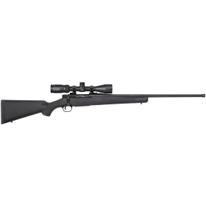 Mossberg 28244 Patriot w/Optic Full Size 6.5 PRC 4+1 24 Matte Blued Fluted Threaded BBL, Matte Blued Drilled & Tapped Rcvr, Black Fixed Synthetic Stock, Vortex Crossfire II 3-9x40mm Scope, Right Hand,Rifle