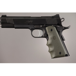 Hogue Wraparound Rubber Grips with Finger Grooves for 1911 Government Olive Drab