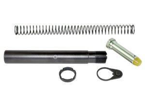 USED Sniper AR-15 Extended 9.3in Pistol Buffer Tube Kit Tube Castle Nut Receiver End Plate Carbine Recoil Spring Carbine Recoil Buffer Black/Silver