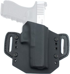 Texas 1836 KYDEX Oathkeeper - Open Top OWB Kydex Holster Right Hand Glock 19 With Streamlight TLR-6 Streamlight TLR-7 Attachment Black
