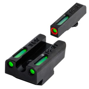 TruGlo TFX PRO Tritium/Fiber Optic Sight Set Green w/Orange Outline Front Green Rear Walther PPS M2 Black TG