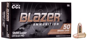 Ammo Deals of the Day 121 CCI Blazer Brass 9mm Ammo 124 Grain FMJ 50rds - 5201