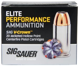 Ammo Deals of the Day 72 Sig Sauer 40 S&W 165gr JHP V-Crown Elite PErformance Ammunition 20rds - E40SW1-20