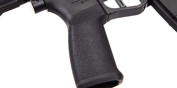 Stippled pistol grip on the POF Renegade+ AR pistol