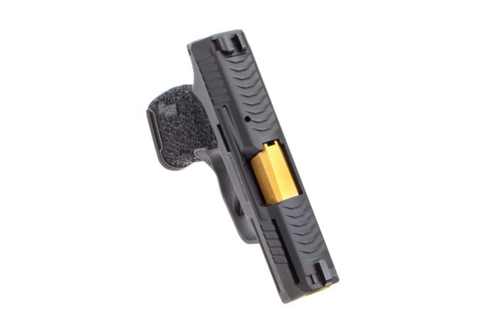 Custom slide for Sig P365 offers top serrations