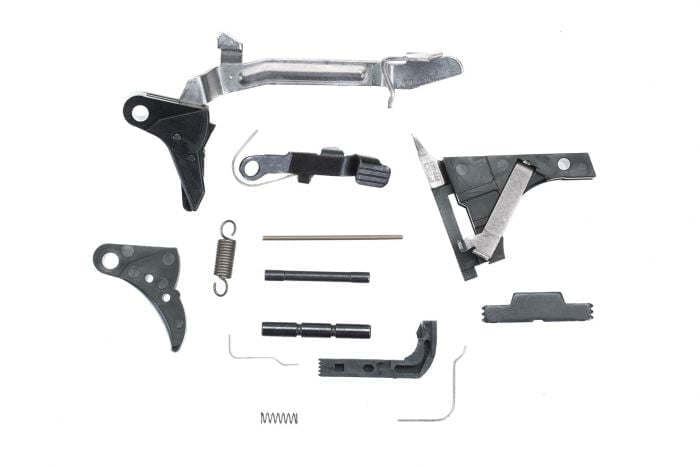 Glock frame parts kit. Get your DIY build up and running with the basic parts, then upgrade as you see fit.