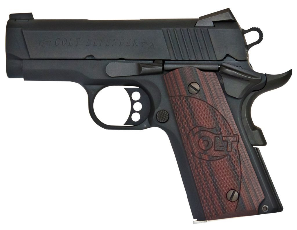 Colt Defender. The original Officer size 1911 45 ACP. A subcompact 1911 designed for concealment, reliability and impact.