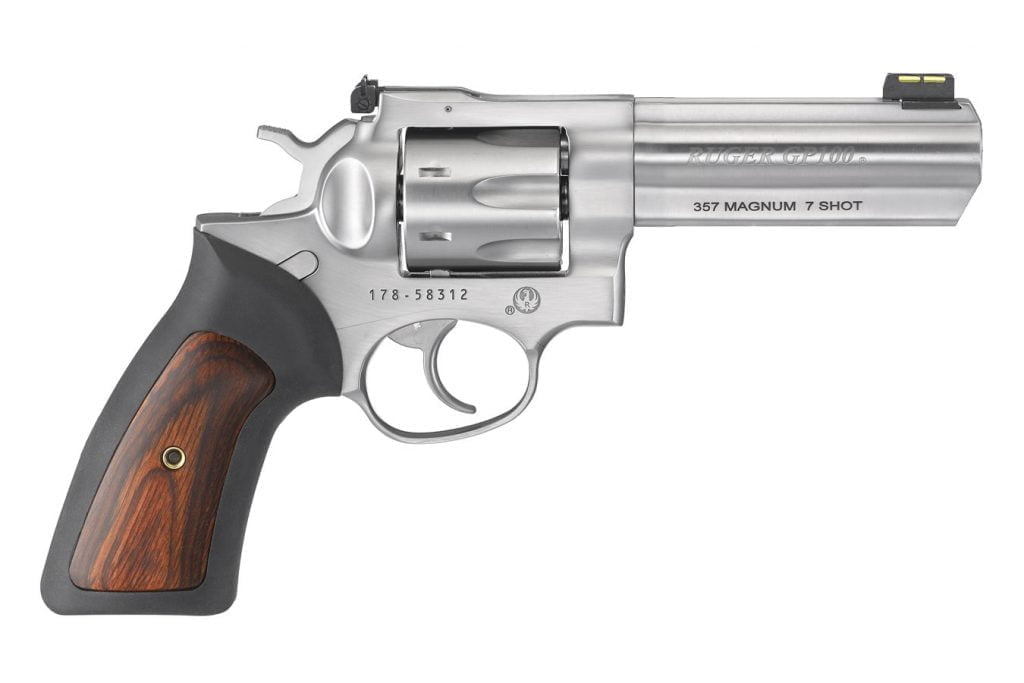 Ruger GP100 handgun for sale.