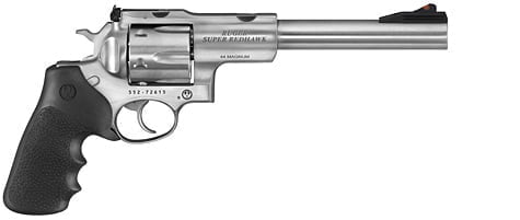 Ruger Super Redhawk. A double action revolver chambered in 480 Ruger. A real rival to the 50 Caliber handguns you see here.