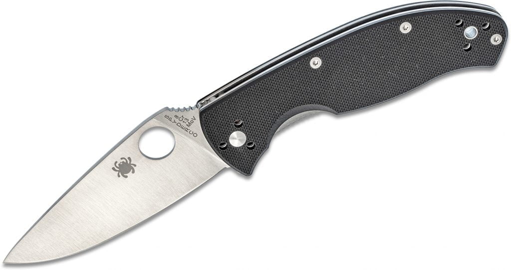 Spyderco Tenacious folding knife. A budget knife that looks the part and will serve you well with durable steel.