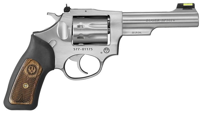 Ruger SP101 revolver chambered in 22LR on sale now. Get your plinking wheelgun here.