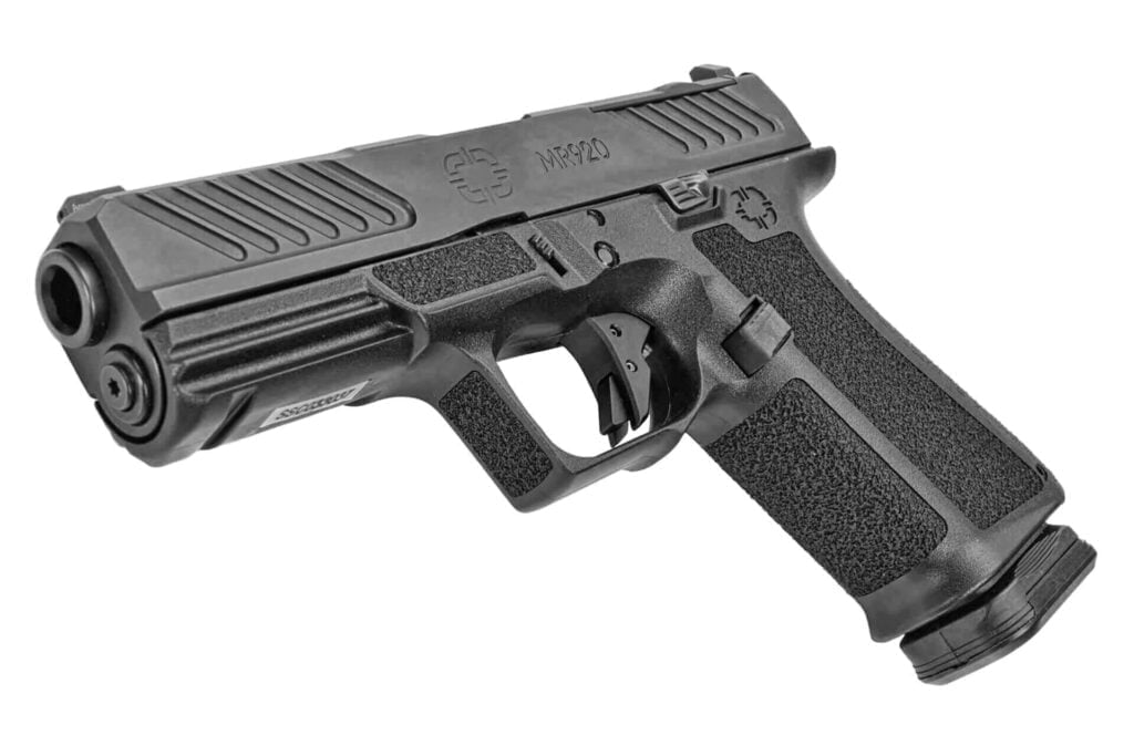 Shadow Systems MR920 Combat pistol. A cost effective custom Glock with frame work, slide cuts and other upgrades off the peg.