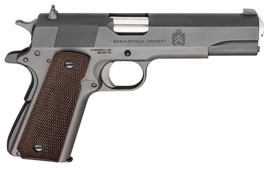 The budget friendly Springfield Mil-Spec. A great gun if you want to scratch the 1911 itch on a budget. Get the best cheap 1911 here.