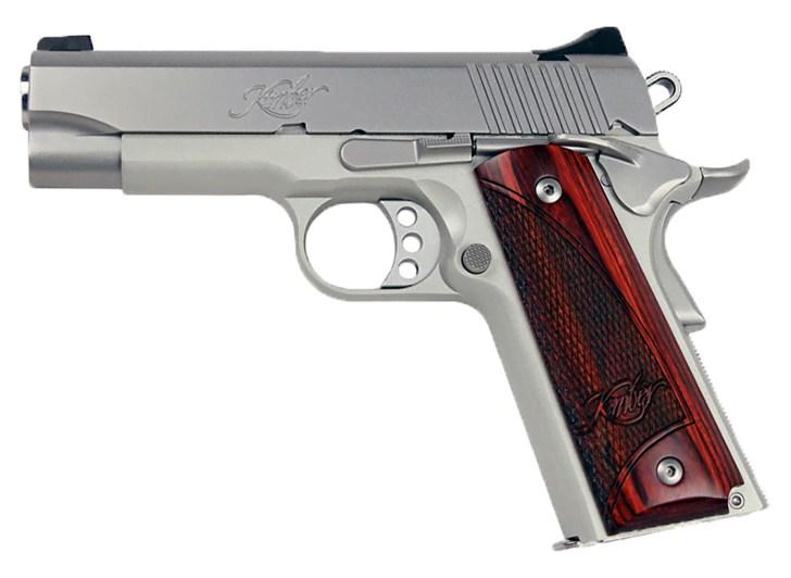 Kimber Pro Carry Stainless. You can get a two tone or matte blued version. Whatever color you choose, this is one of the best pistols on sale.