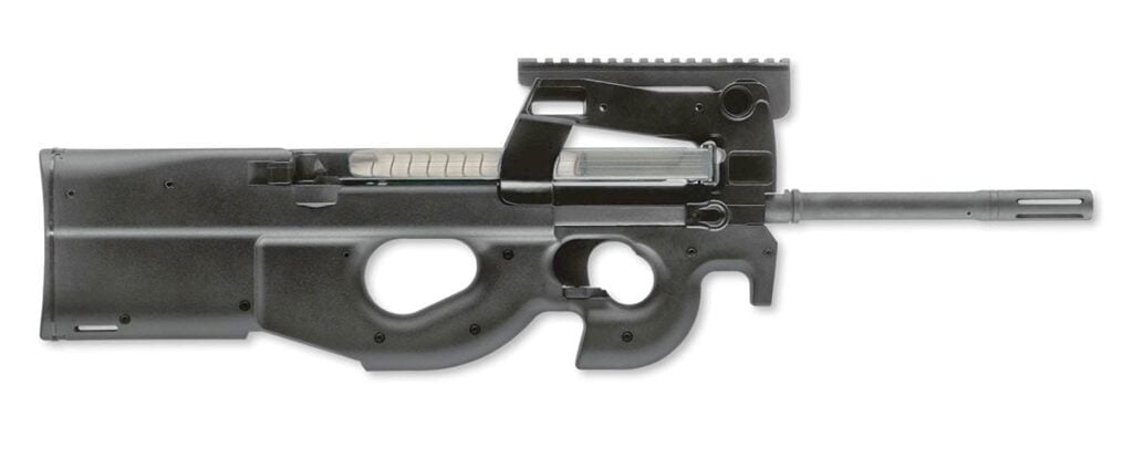 FN PS90 on sale now. The bullpup rifle with armor piercing rounds. Chambered in 5.7x28mm.