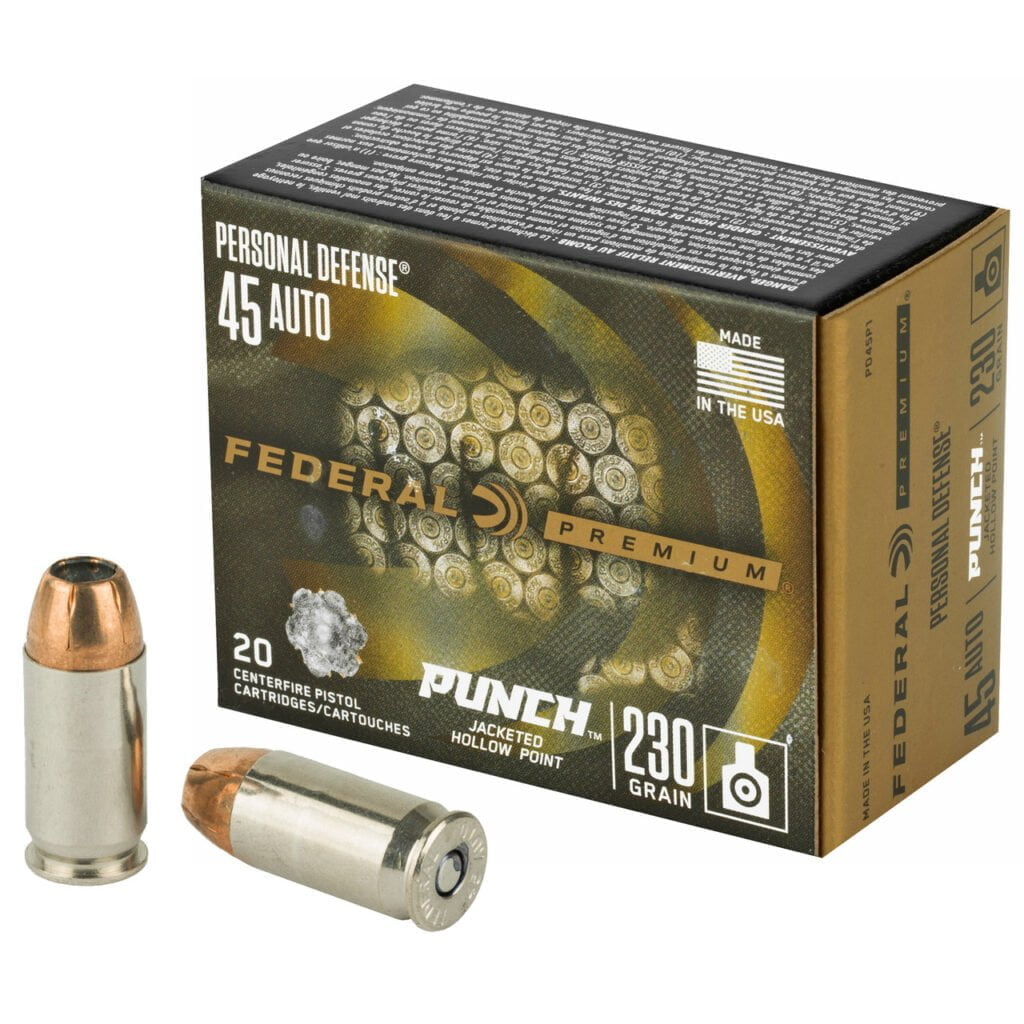 Federal Personal Defense Punch 45 ACP ammo on sale. Get your discount prices now.