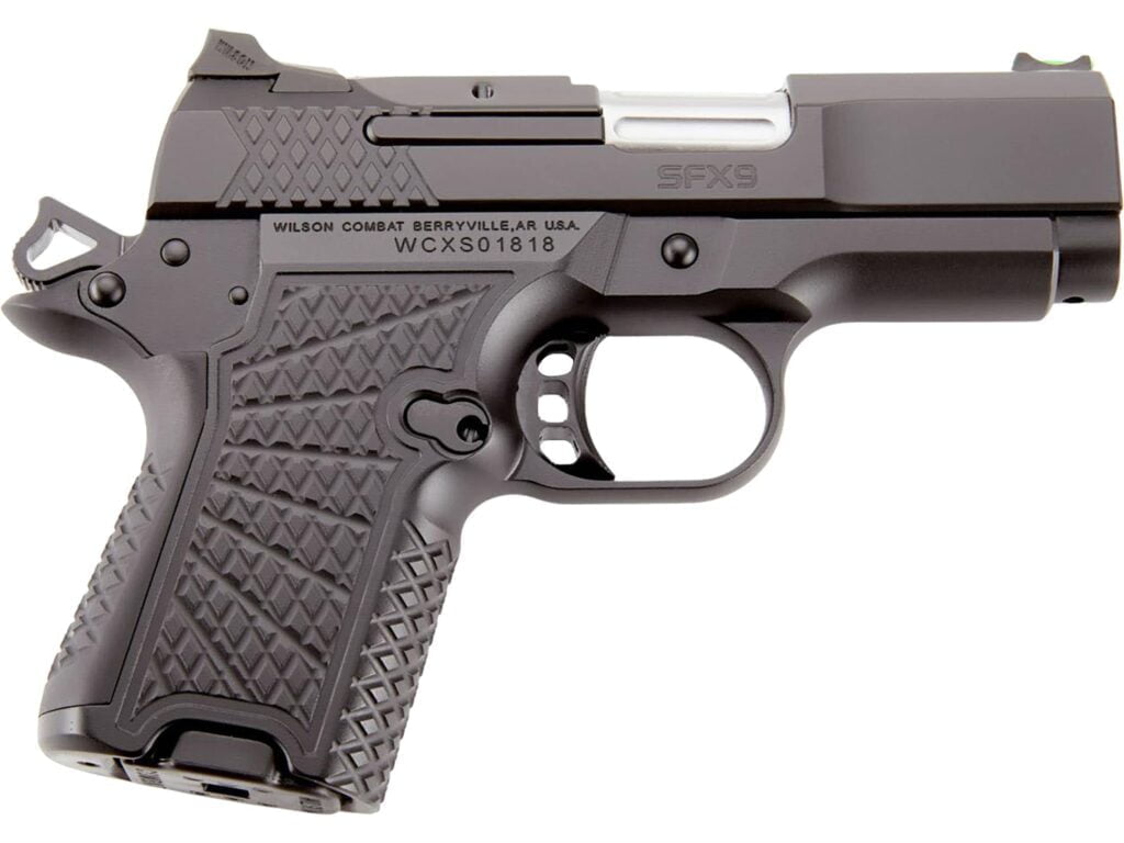 Wilson Combat SFX9 subcompact pistol chambered in 9mm Luger. A double stack carry pistol with 10 rounds. 