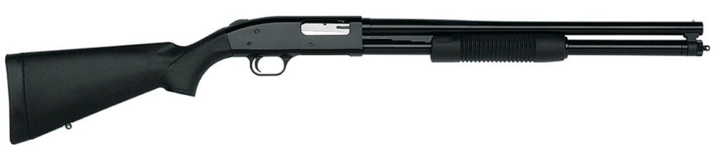 Mossberg 500 Persuader shotgun chambered in 20 gauge.