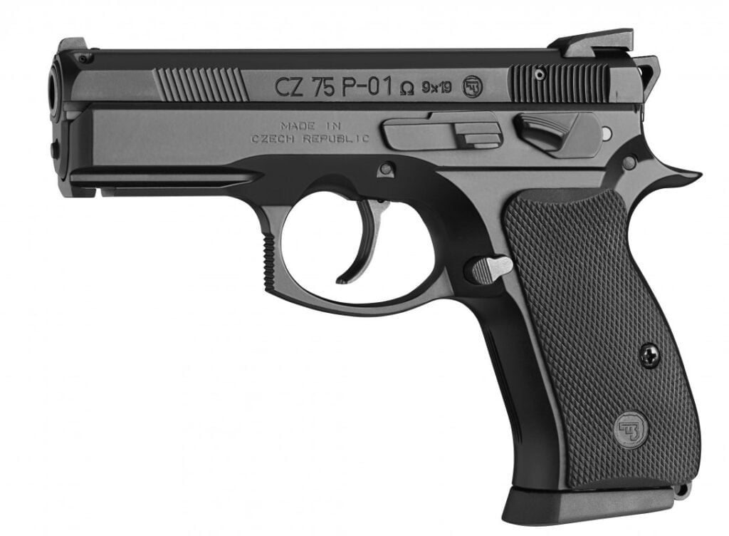 CZ 75 P-01 Omega Convertible. An all metal concealed carry pistol that can switch between a manual safety and a decocker system.