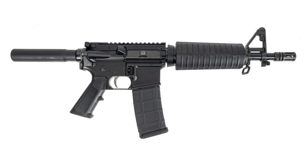 Palmetto State Armory Pistol. A cheap AR pistol that gets the job done.
