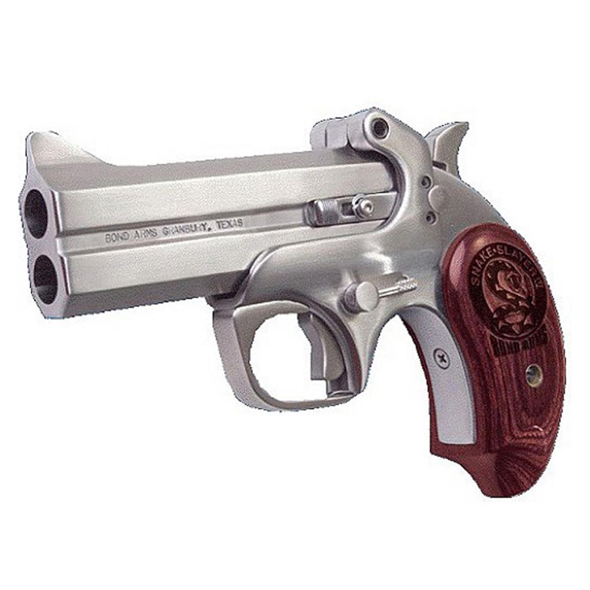 Bond Arms Snake Slayer IV stainless derringer with rosewood grips, chambered in .45 Colt and .410