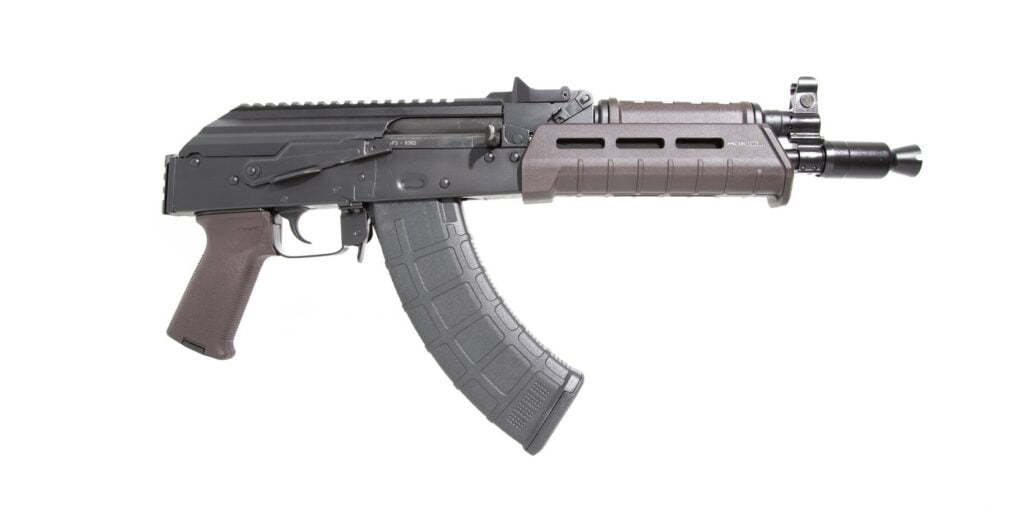 The Palmetto State Armory AK47 pistol, an affordable and high quality pistol. 7.62x39mm ammunition.