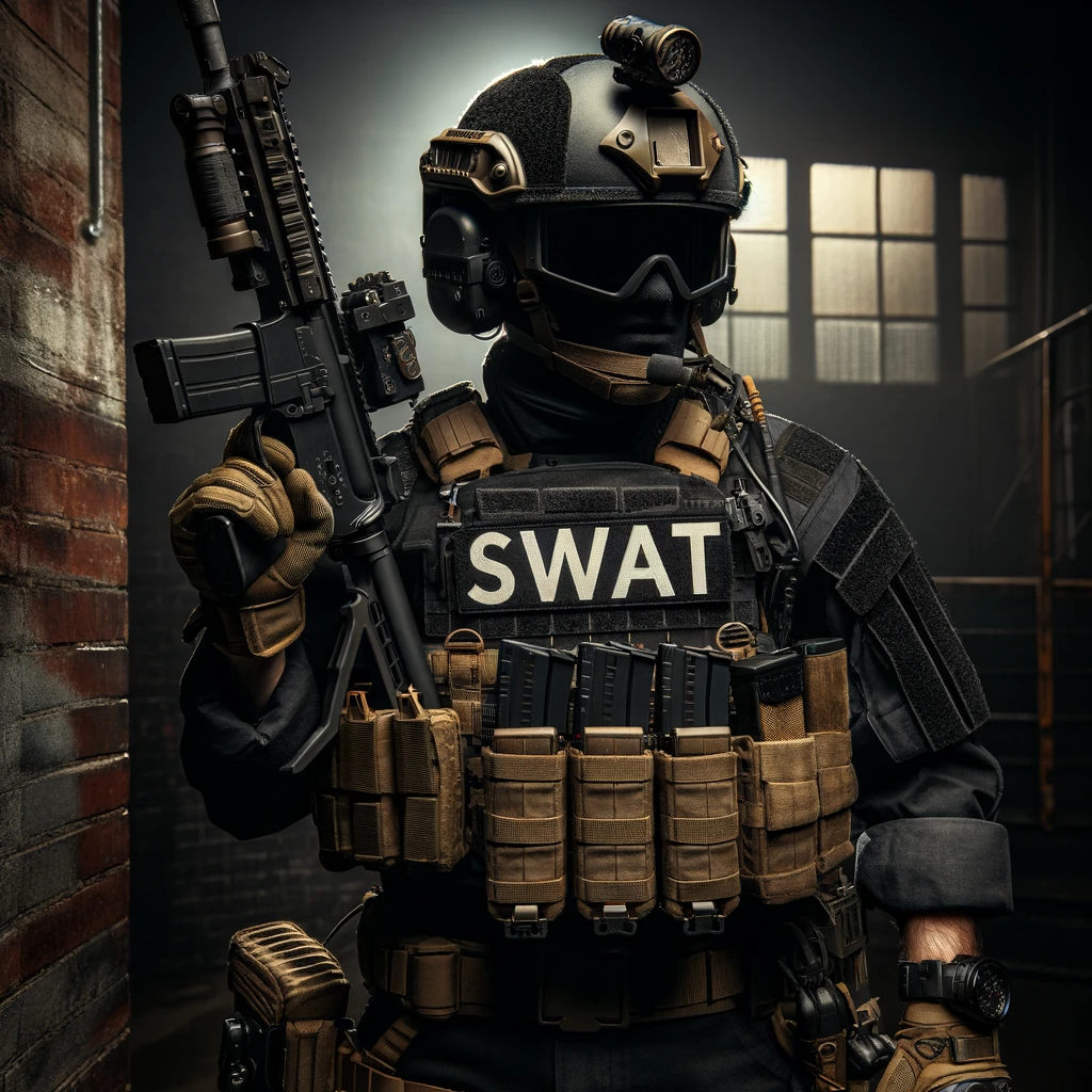SWAT member about to go into action