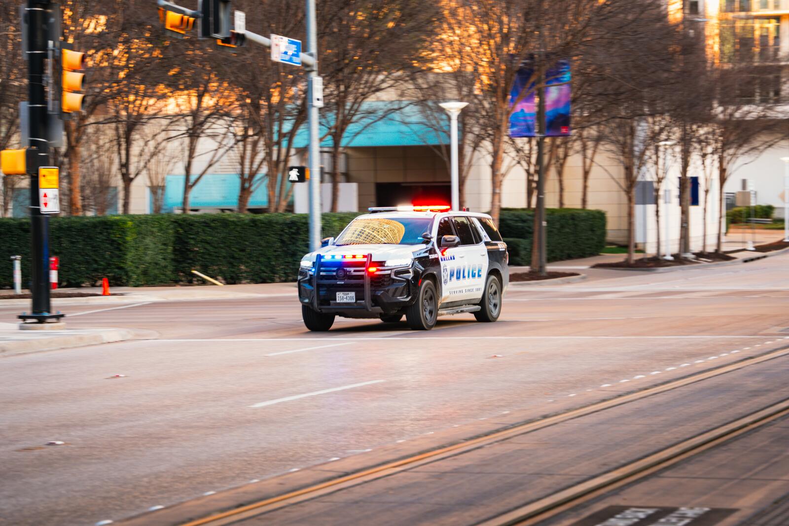 Dallas Police Department patrol car — the law enforcement agencies that carry the firearms in this guide