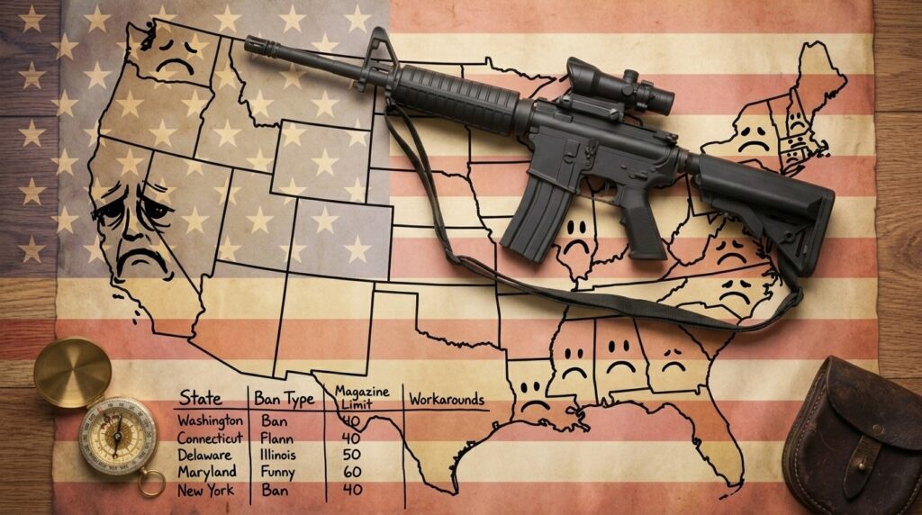 AR-15 Legal States: Where You Can Own One (2026) 16 AR-15 ban states, which states have bans and restrictions on AR-15 rifles?