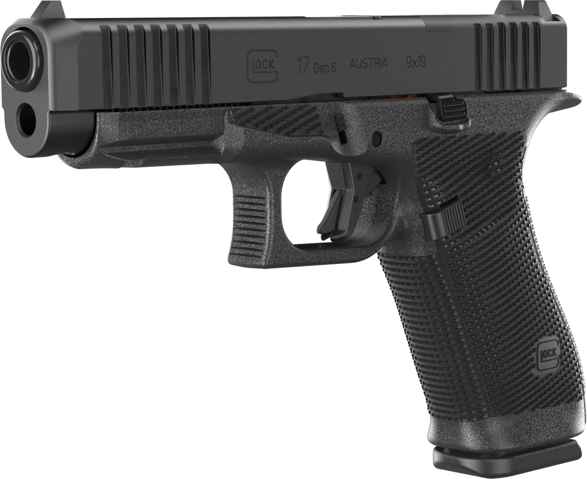 Glock 17 Gen 6 Review (2026): 1,000 Round Hands-On Test 3 Glock 17 Gen 6 grip detail showing the RTF6 texture, integrated beavertail, and flared magwell