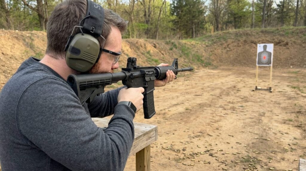 Ruger AR-556 Review: 1,200 Round Test (2026) 3 Ruger AR-556 rifle shooting at the range.