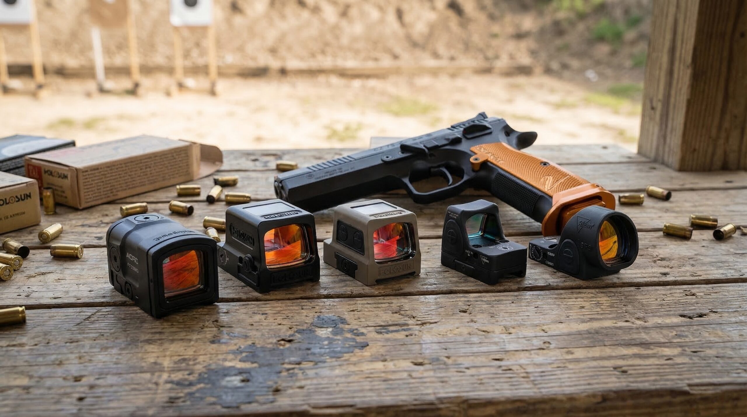 The best pistol red dot sights. Group round up of sights
