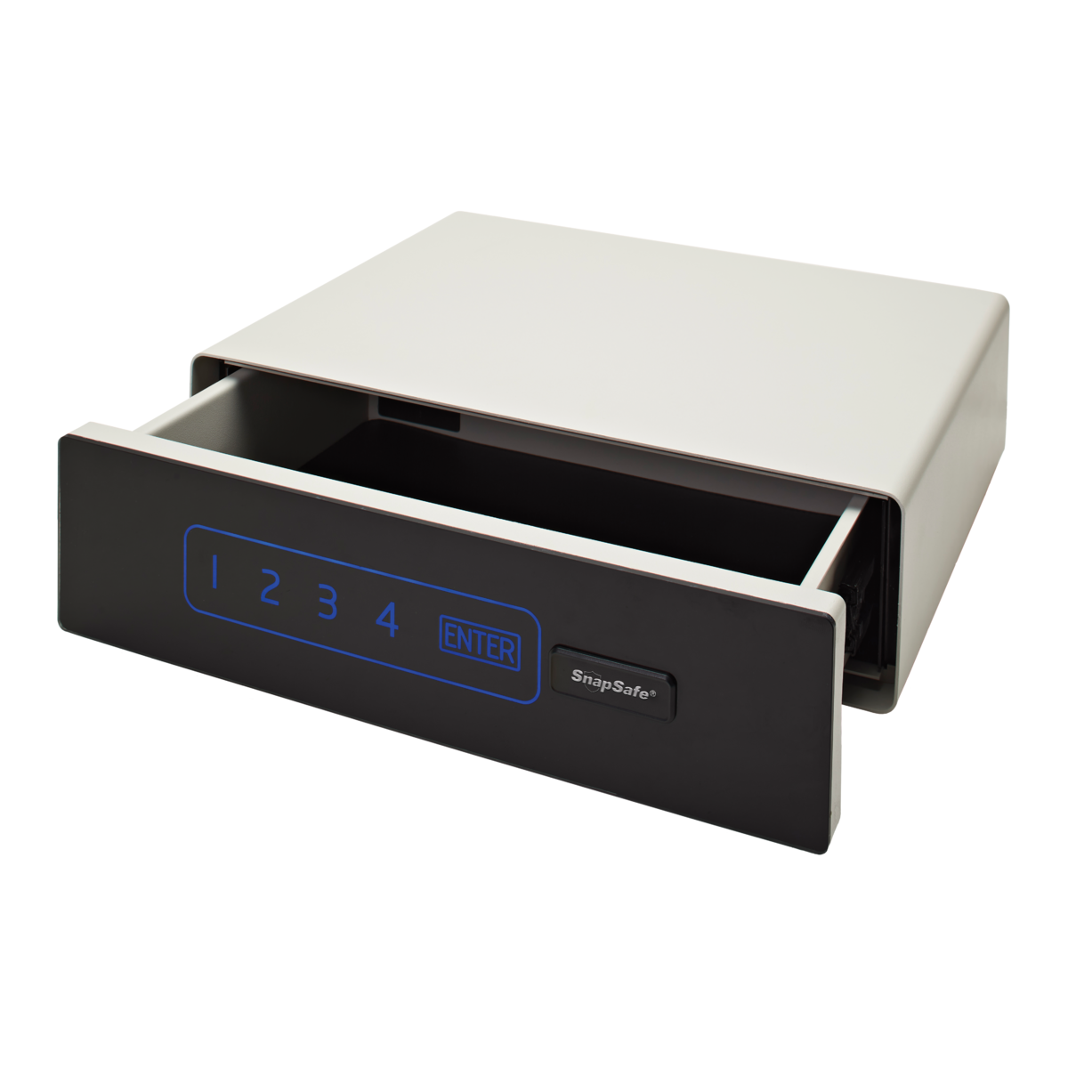 SnapSafe GlideVault with the illuminated keypad drawer slid open