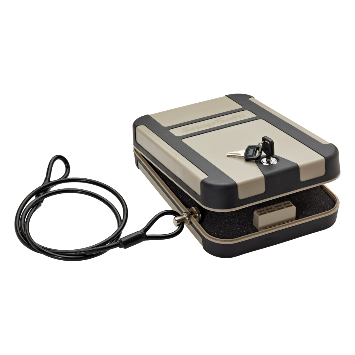 SnapSafe keyed steel lock box with security cable