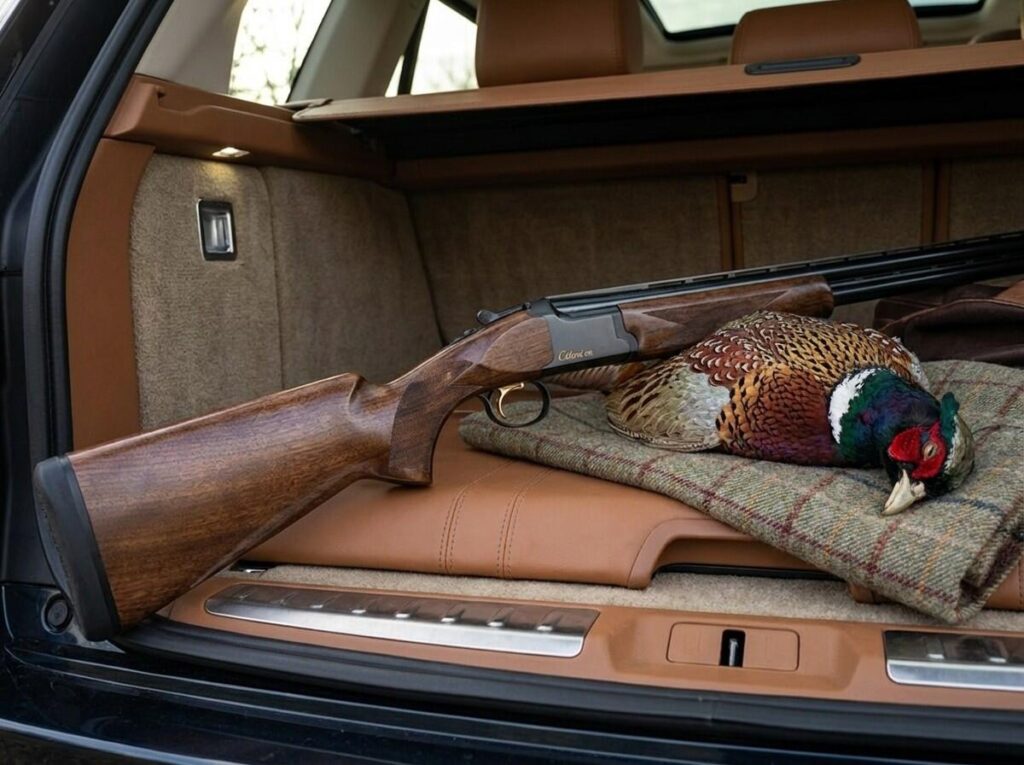 8 Best Over/Under Shotguns in 2026: From Budget to Premium 11 Browning Citori CXS over/under shotgun resting in a luxury vehicle trunk with a hunted pheasant and tweed blanket lifestyle product photo