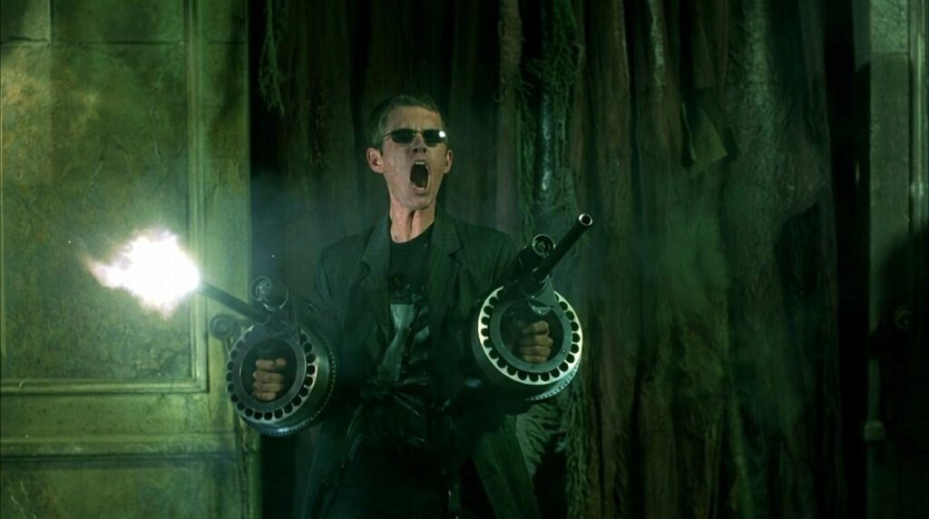 The Guns of The Matrix (1999): Every Weapon Identified 35 Mouse pulls his custom Bowring twin-rig automatic shotguns in The Matrix