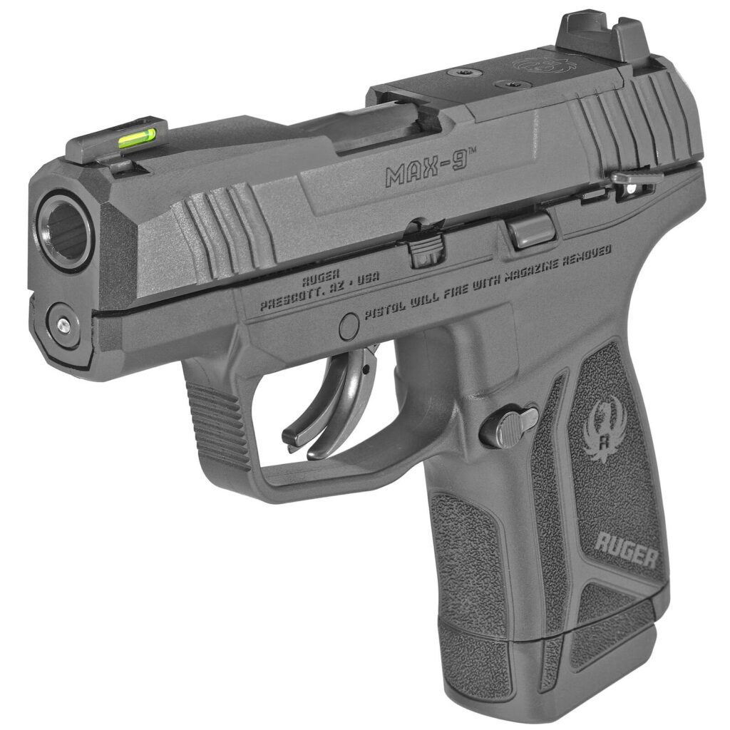 Best Guns for Small Hands (2026): 10 Pistols That Actually Fit 17 Ruger MAX-9 9mm micro compact striker-fired pistol with optic-ready slide product photo