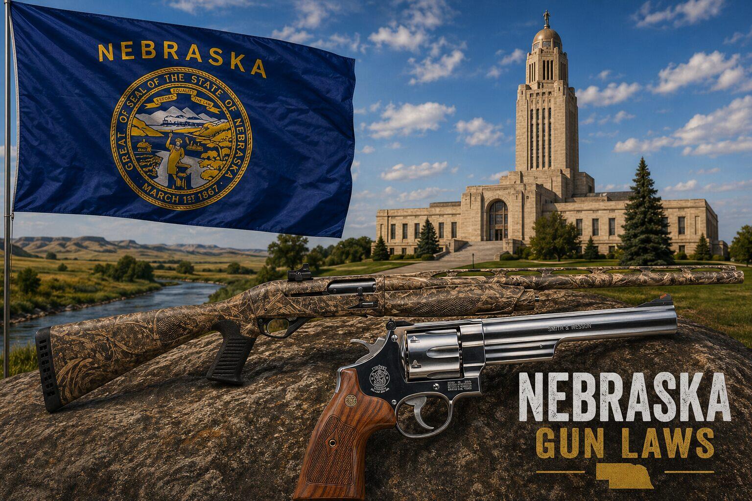 Nebraska Gun Laws (2026): Constitutional Carry (LB 77), CHP, HPC & Castle Doctrine 4 Nebraska Gun Laws — featured image