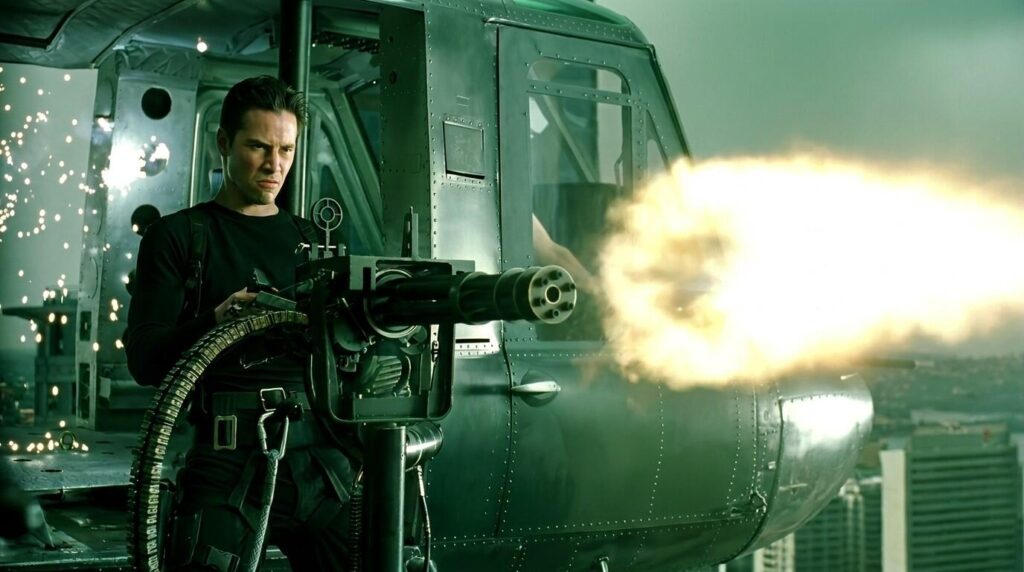 The Guns of The Matrix (1999): Every Weapon Identified 37 Neo at the rooftop GE M134 minigun in The Matrix helicopter rescue