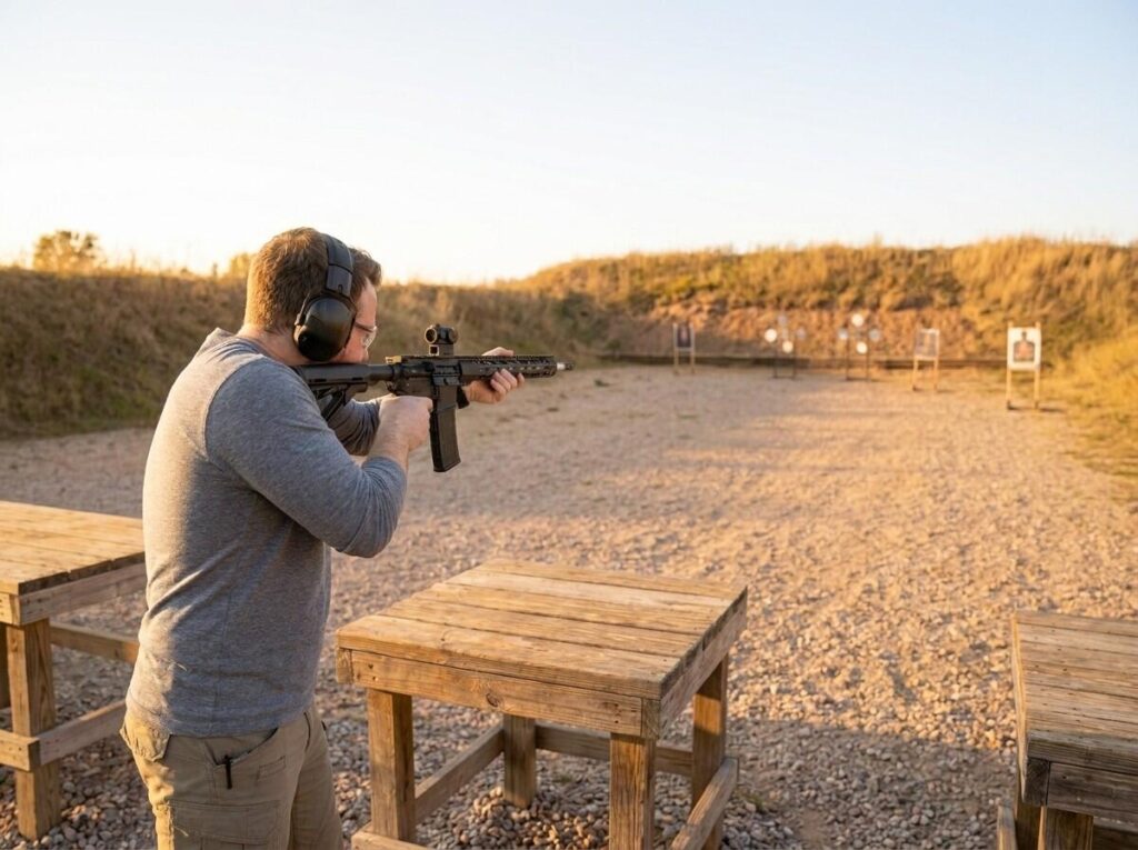 PSA PA-10 Review: 800 Round .308 AR-10 Test (2026) 11 PSA PA-10 Gen 3 .308 being fired at the range during 800-round review