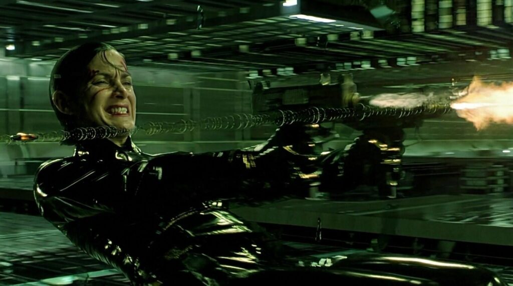 The Guns of The Matrix (1999): Every Weapon Identified 33 Trinity dual-wielding the IMI Micro Uzi during The Matrix helicopter rescue scene