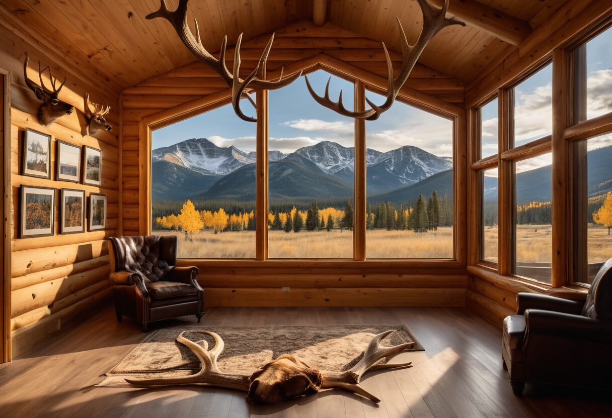 Interior of a Colorado gun shop with state landscape visible through a large window