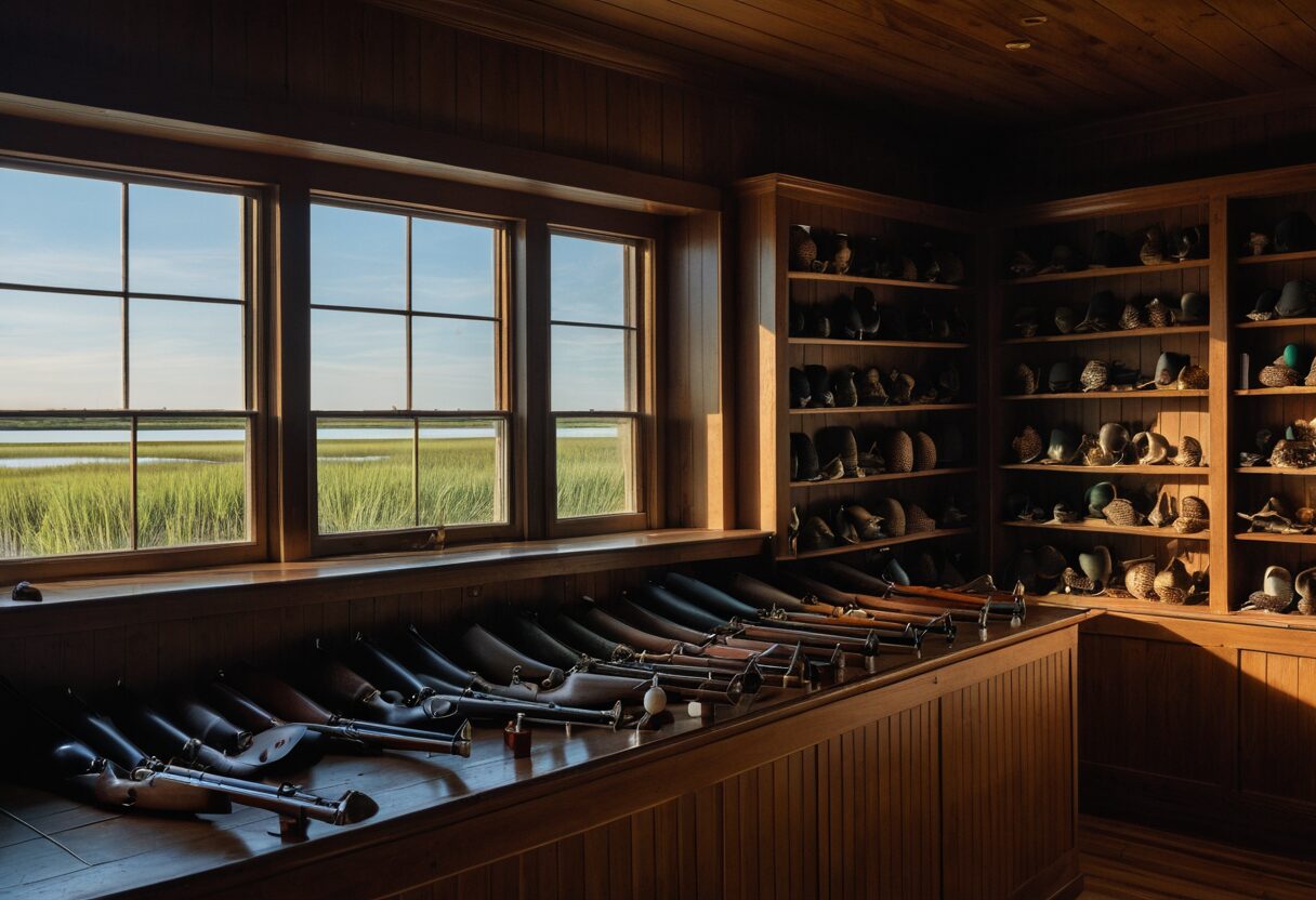 Best gun stores in Delaware, interior of a Wilmington FFL dealer with handgun display counter