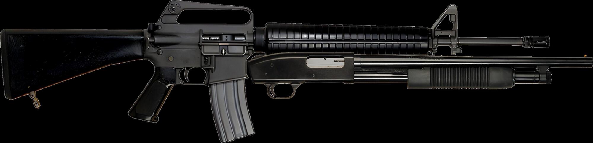 The Guns of Predator (1987): Every Weapon Identified 29 Mossberg 500 Master Key under-barrel breaching shotgun mounted to AR-15