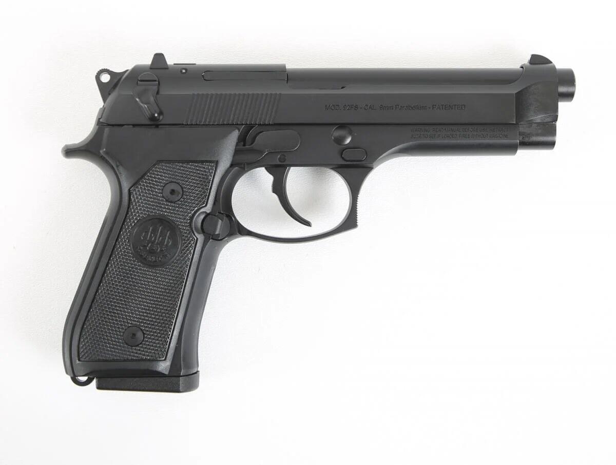 The Guns of The Matrix (1999): Every Weapon Identified 31 Beretta 92FS 9mm pistol Trinity Matrix open slide