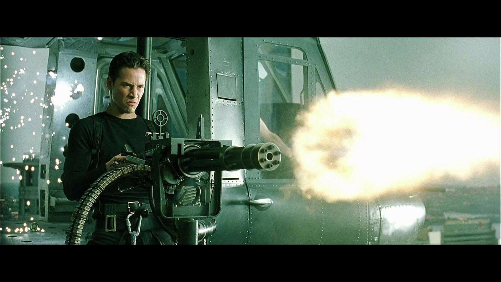 The Guns of The Matrix (1999): Every Weapon Identified 41 GE M134 Minigun helicopter door gun Matrix Trinity rescue