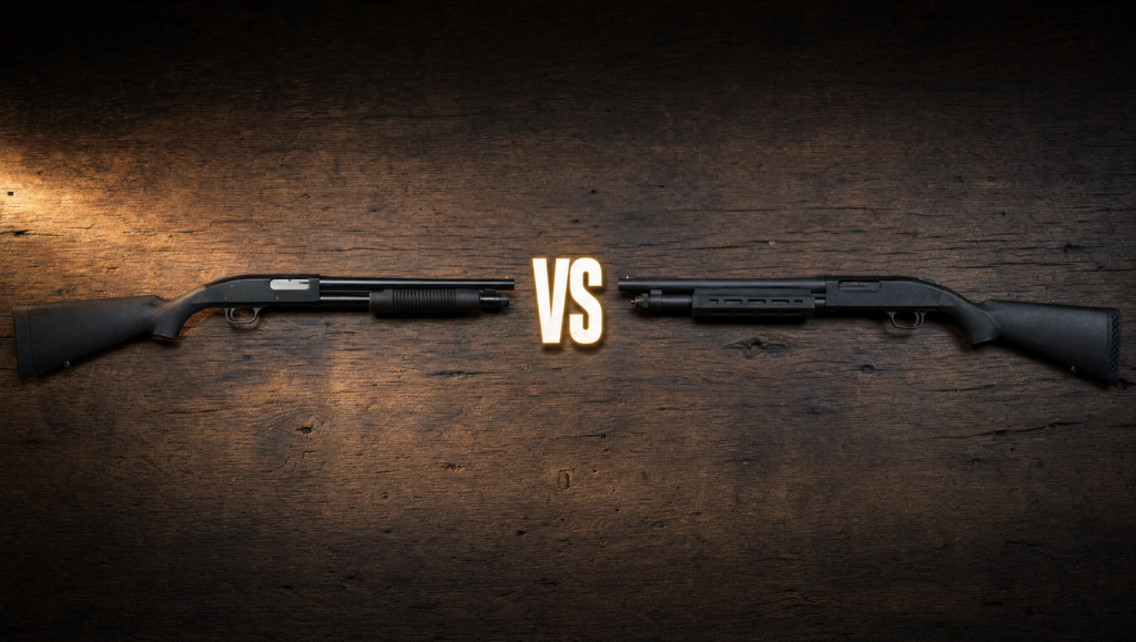 Home Defense for Apartments (2026): Guns, Ammo and Tactics 82 Mossberg 500 home defense shotgun loaded with #4 Buck