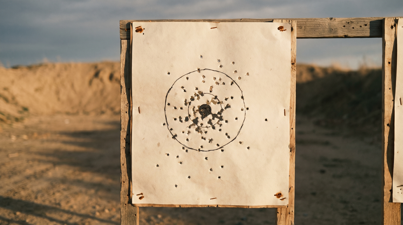 How to Pattern a Shotgun: Step-by-Step Guide 1 A paper shotgun patterning target with a dense shot pattern inside a 30-inch circle at a range