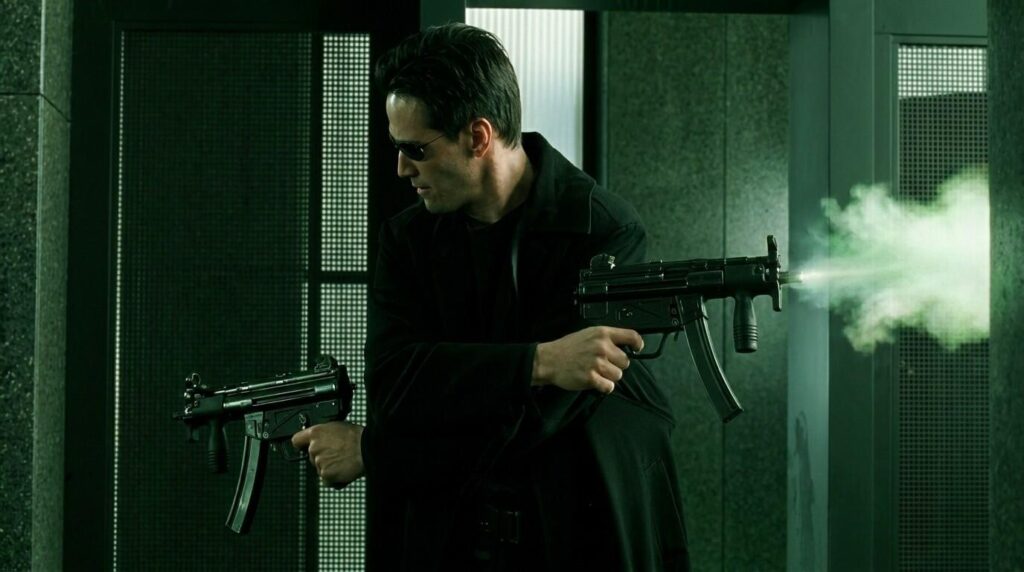 The Guns of The Matrix (1999): Every Weapon Identified 30 Neo with two HK MP5s in the lobby scene in The Matrix