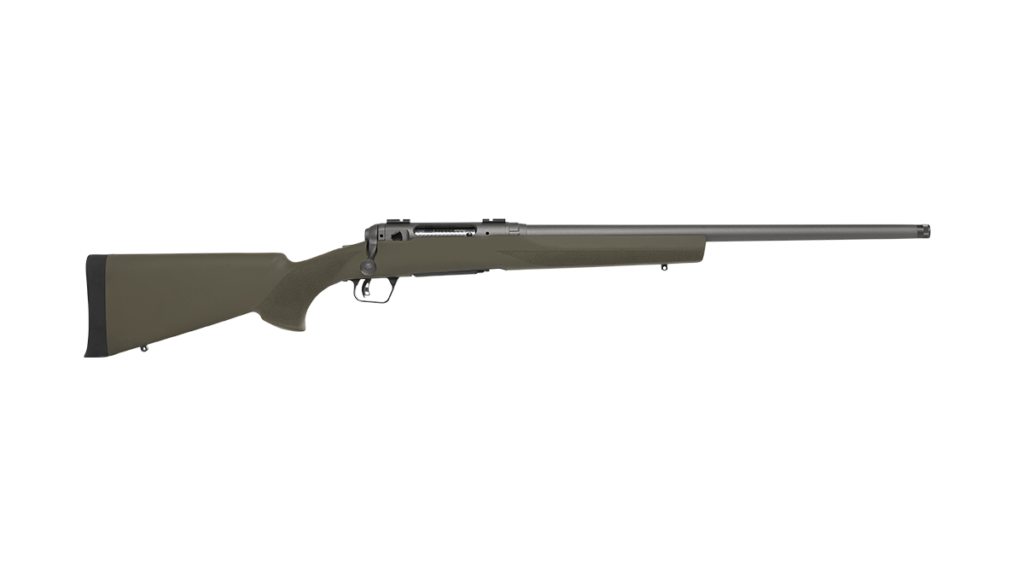 .350 Legend vs .450 Bushmaster: Which Straight-Wall Wins? (2026) 17 Savage 110 Trail Hunter bolt-action rifle in .350 Legend with an OD green stock